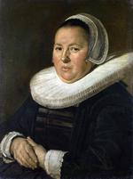 欧洲12-19世纪油画六_HALS, Frans - Portrait of a Middle-Aged Woman with Hands Folded